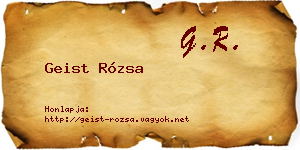 Geist Rózsa névjegykártya